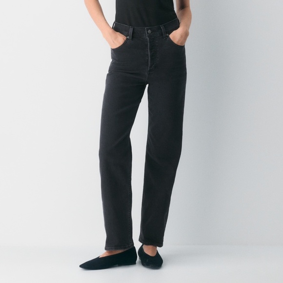 I SHIP PURO 🚚📦 Denim Forum The Arlo Hi-rise Straight Jeans - Black - Size 30 - Picture 1 of 10